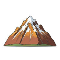 AI generated Mountain Hand Drawn Cartoon Style Illustration png