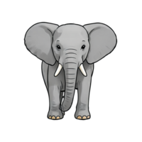 ai genererad elefant hand dragen tecknad serie stil illustration png