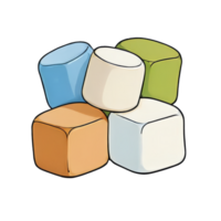 ai gerado marshmallow mão desenhado desenho animado estilo ilustração png