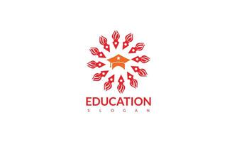 Modern design of book and gown education logo with modern frame vector