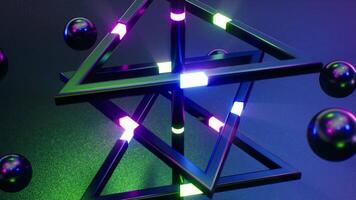 Shining Neon Light Triangle Geometric Structure VJ Loop video