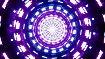 VJ Loop Background of Spinning Neon Lights Tiled Tunnel video