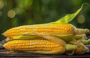 AI generated Corn or maize is annual plant of the grass family photo