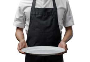 AI generated Portrait Waiter tray butler serve hold plate png