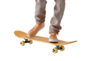 AI generated 3D render man play skateboard isolated png