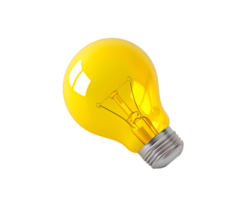 AI generated minimal of yellow light bulb png