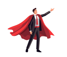 AI generated businessman with red cape png