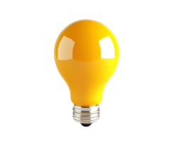 AI generated minimal of yellow light bulb png