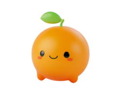 AI generated 3D render of cute orange isolated png