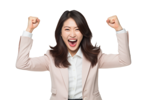 AI generated portrait of happy and joyful asian businesswoman png