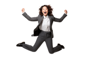 AI generated portrait of happy and joyful asian businesswoman png