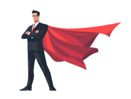 AI generated businessman with red cape png