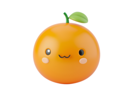 ai généré 3d rendre de mignonne Orange isolé png