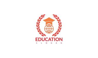 Modern design of book and gown education logo with modern frame vector