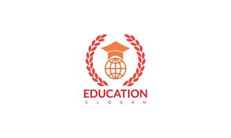 Modern design of book and gown education logo with modern frame vector