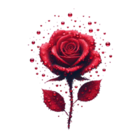 AI generated Red rose transparent image png