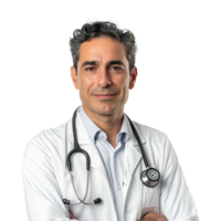 ai gerado confiante masculino médico retrato. retrato do uma sorridente doutor. médico e cuidados de saúde conceito. png