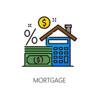 Mortgage icon, real estate and apartments rent vector