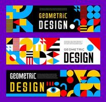 Abstract banner with futuristic geometric shapes vector