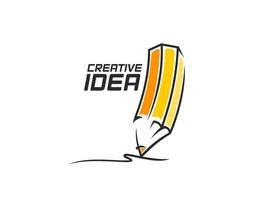 Creative idea pencil, architect design education vector