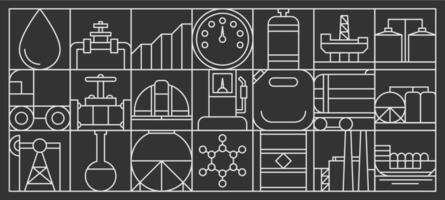 aceite, gas industria resumen línea geométrico modelo vector