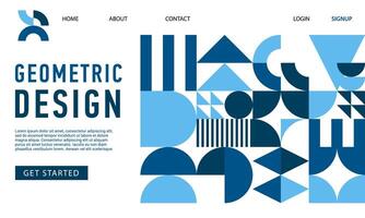 Creative landing page, abstract geometric pattern vector