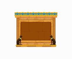 Arcade game frame, ancient Egyptian stone wall vector