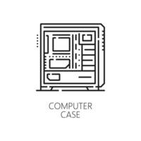 computadora industria software y hardware línea icono vector