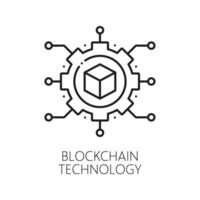 Blockchain cryptocurrency technology line icon vector