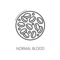 Normal blood test line icon of hematology medicine vector