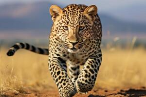 AI generated Witness the majestic african leopard in its natural habitat during an exhilarating safari adventure photo