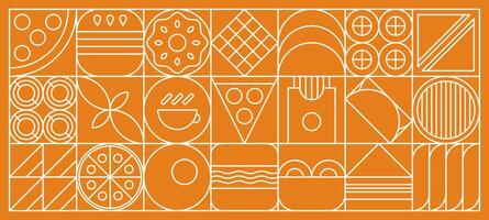 Wheat, bakery bread modern line geometric pattern vector