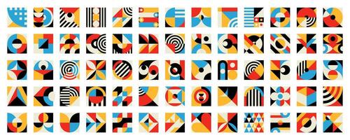 Abstract geometric modern bauhaus elements set vector