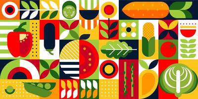 Vegetable abstract modern geometric tile pattern vector