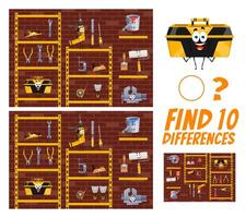 Find ten differences between cartoon diy tools vector