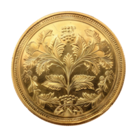 AI generated gold coin isolated on transparent background. png