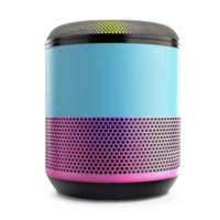 ai generado un inalámbrico mini inteligente Bluetooth altavoz con vibrante color y un moderno diseño aislado en transparente antecedentes png