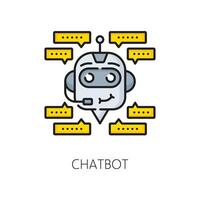 artificial inteligencia chatbot línea color icono vector