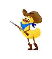 Cartoon Italian pasta cowboy and sheriff character vector