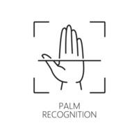 Palm recognition biometric identification icon vector