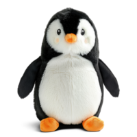 AI generated Fluffy Penguin Stuffed Animal Toy with Soft Fur isolated on transparent background AI png