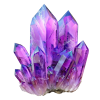 AI generated Amethyst Crystal Cluster with Vibrant Color and Shimmering Facets isolated on transparent background png