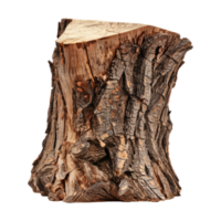 AI generated Photorealistic tree trunk, half cut, isolated on transparent background. png