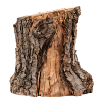 AI generated Photorealistic tree trunk, half cut, isolated on transparent background. png