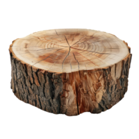 AI generated Half-Cut Tree Trunk Transparent PNG. png