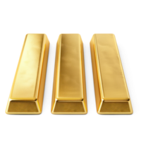 ai gegenereerd gouden bars geïsoleerd Aan transparant achtergrond. stack van goud bars uitknippen png