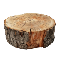 AI generated Half-Cut Tree Trunk Transparent PNG. png