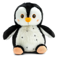 AI generated Fluffy Penguin Stuffed Animal Toy with Soft Fur isolated on transparent background AI png
