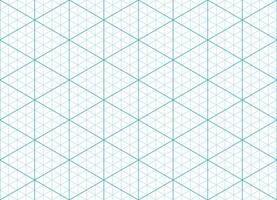 Blue isometric paper grid pattern, mesh background vector