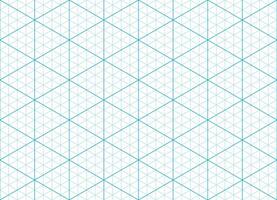 Blue isometric paper grid pattern, mesh background vector